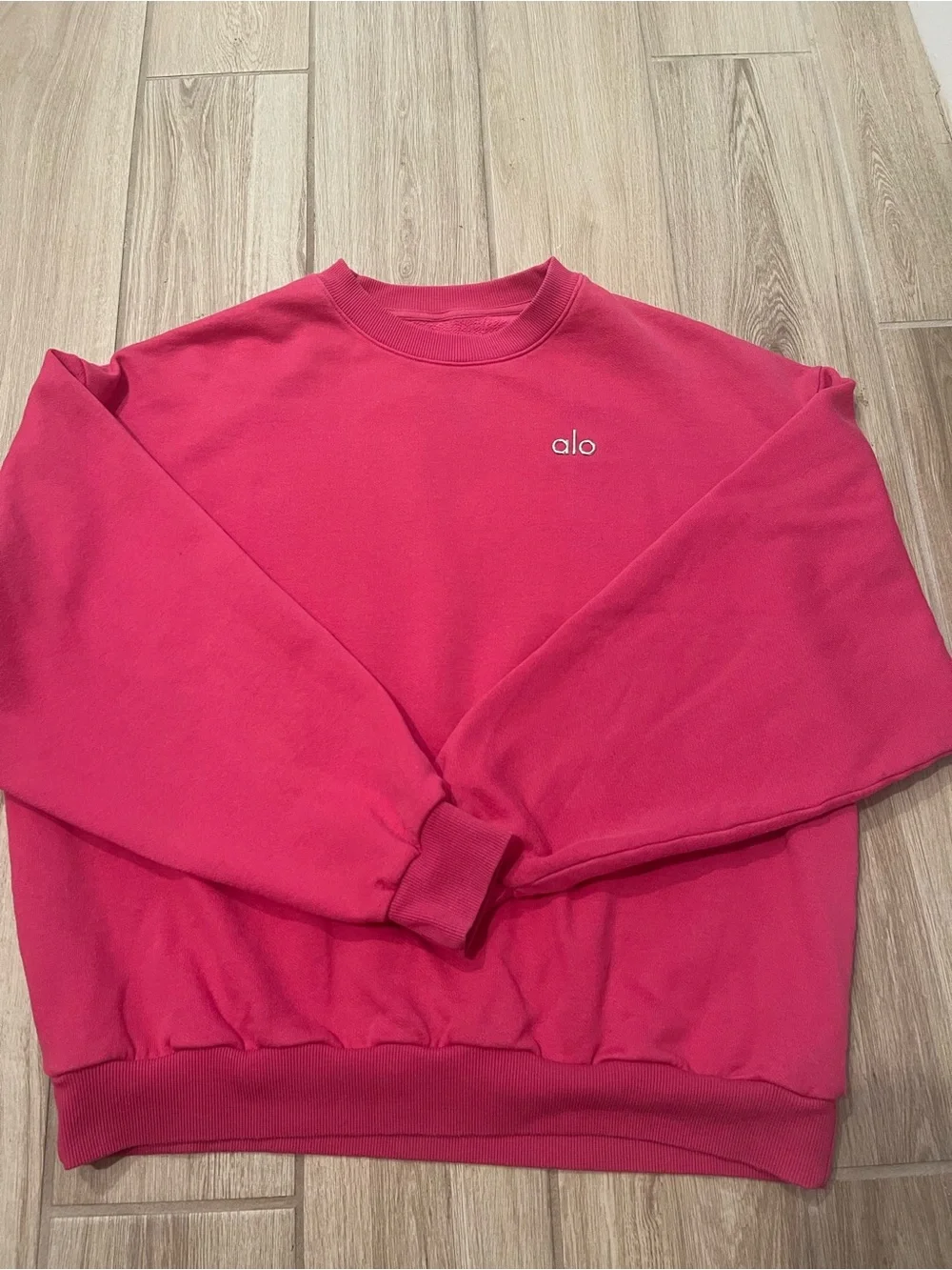 Alo Yoga Accolade Crewneck Sweatshirt Pink Summer Crush Sz S 4-6 W